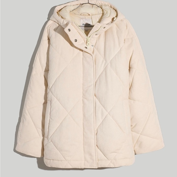 MADEWELL Corduroy Holland Quilted Puffer Parka size XL NWOT - Picture 4 of 7